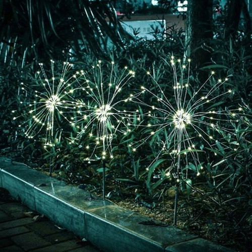 Solar garden lamps dandelion LED set of 2 like new, IP65 waterproof