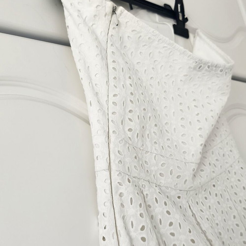 Kiabi White Strapless Dress Broderie Anglaise Size S Like New
