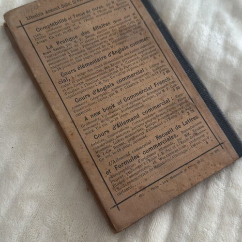 Cours élémentaire d’anglais commercial vintage French book used