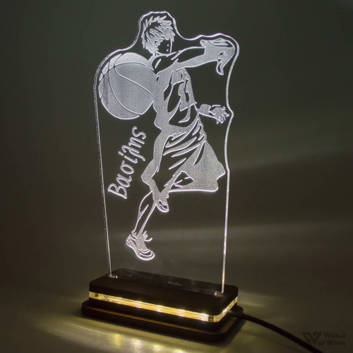 Kuroko No Basket LED lamp handmade with wooden base and plexiglass