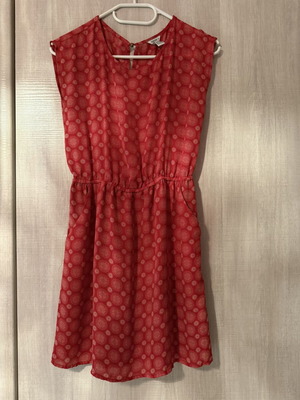 Viscose cotton red dress like new with cool fabric