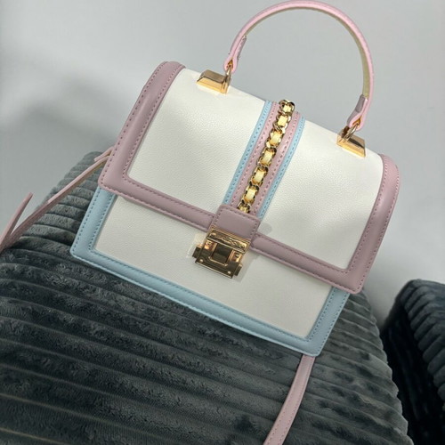Shoulder bag new, blue and pink