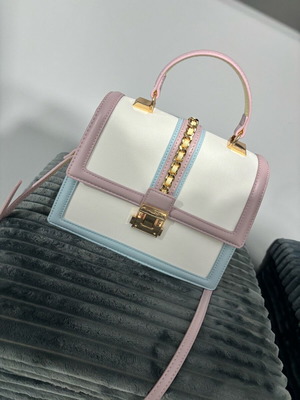Shoulder bag new, blue and pink