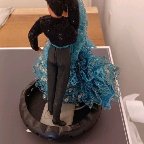 Spanish dancer figures used, set of 2 with base