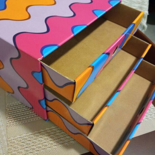Storage box like new with three drawers, paper