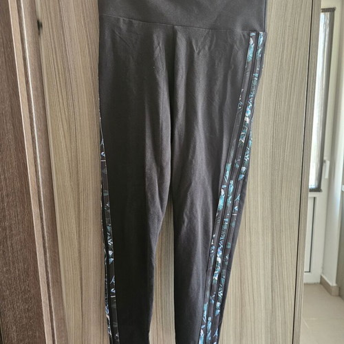Adidas Flower Tight leggings new, black with floral stripes, size M