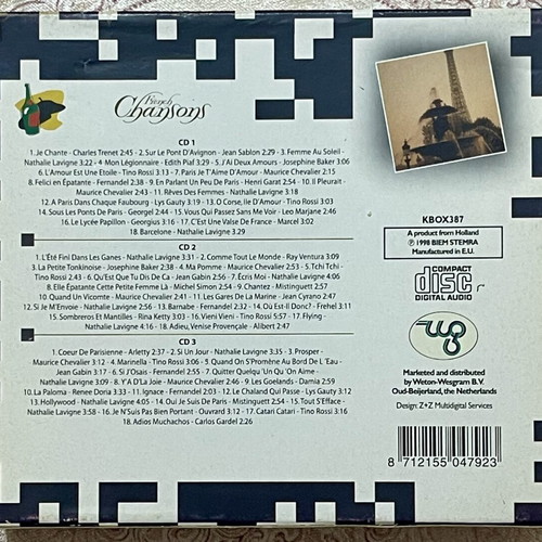French Chansons 3 CD box set like new, 1998