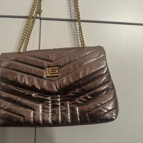 Guy Laroche crossbody shoulder bag new, metallic gray