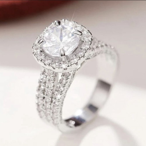 Δαχτυλίδι ασημί 925 με διαμάντι moissanite καινούργιο, νούμερο 55