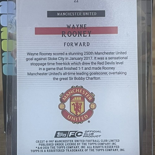 Wayne Rooney bona fide /199 football card