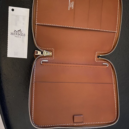 Hermès soft leather wallet agenda, brown