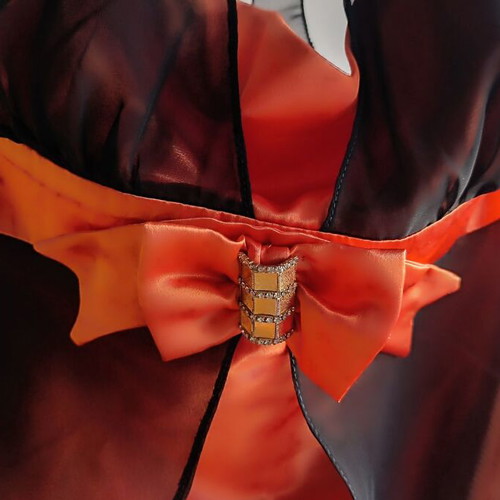 Miss Danny official evening dress like new, orange and black, size 50