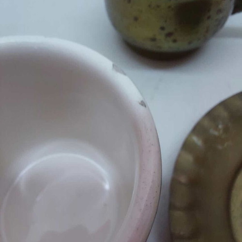 Set of 2 vintage collectible brass coffee cups used from Turkey