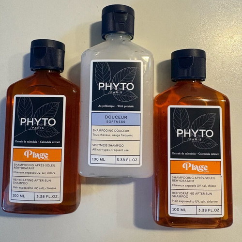 Phyto shampoo travel size set new, 3 bottles 100 ml