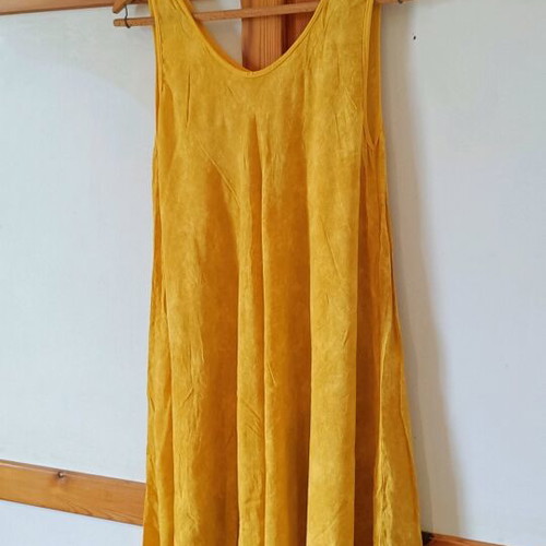 Summer dress asymmetrical like new, yellow, size XL