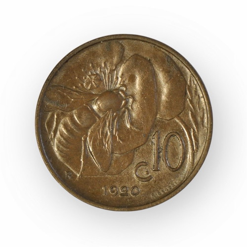 Italy 10 centesimi coin 1920 used