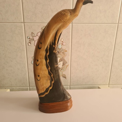 Wooden carved bird used
