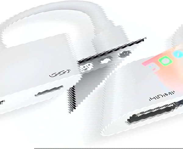  OEM thira fortisis metatropeas Lightning male se HDMI / Lightning female lefko