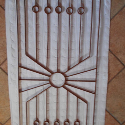 Handmade iron composition for wooden exterior door used 0.60x1.08 m