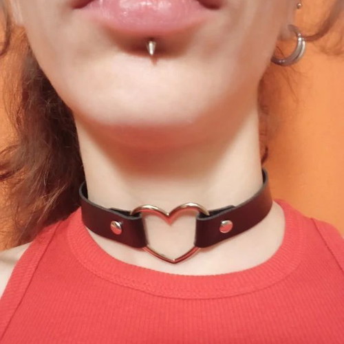 Choker heart new, black