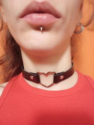 Choker heart new, black
