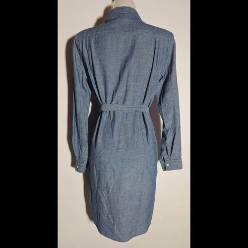 Gap shirt dress with pockets and belt like new, size M, blue