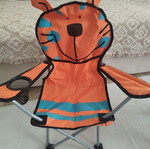 Children's folding beach chairs set of 2, used, tiger design