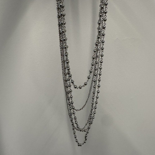 Women's necklace with five silver chains