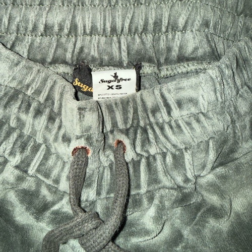 SugarFree velour tracksuit like new, green and gold, XS