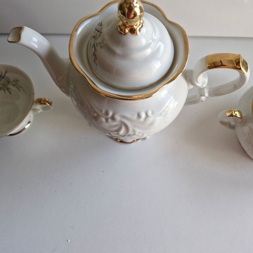 Walbrzych Poland collectible set, 3 pieces, cup, sugar bowl, teapot used