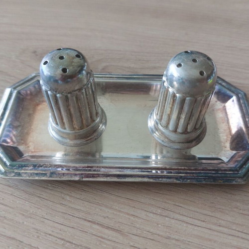 Vintage salt and pepper silver plated
