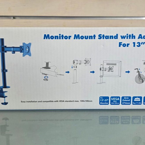 LogiLink Monitor Mount Stand with Adjustable Arm for Screens up to 27" New