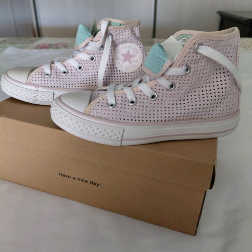 Converse boots new, size 29, pink with perforated design