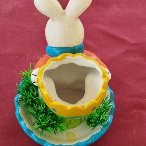 Egg holder bunny new, porcelain with nice colors
