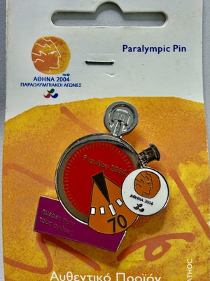 Paralympic Pin Athens 2004 Countdown New Limited Edition