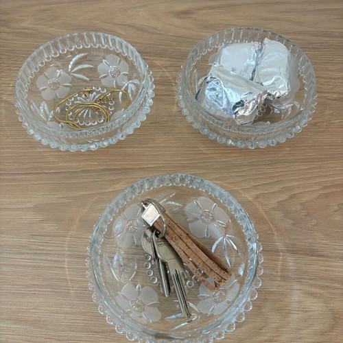 Crystal bowls set of 4, new, 11.5x4 cm