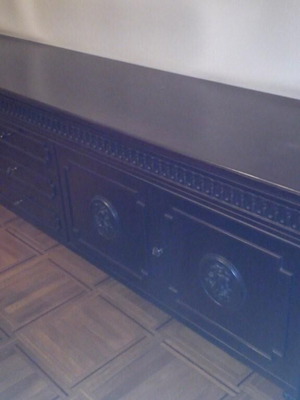 Buffet used, carved solid wood, length 3.20 m