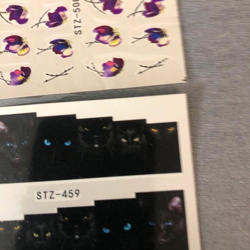 Water Nail Stickers and 3D Stickers Set of 4 New Full Nail