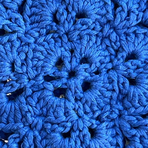Handmade crochet granny square shoulder bag blue new