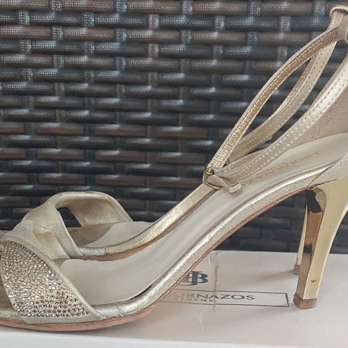J. Bournazos Jessie-14 leather sandals with Swarovski crystals size 38 used