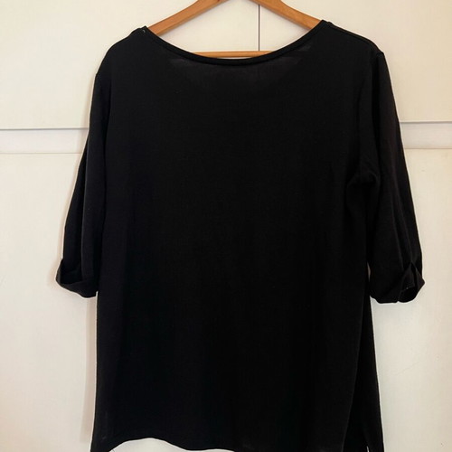 Pink Woman blouse black solid like new
