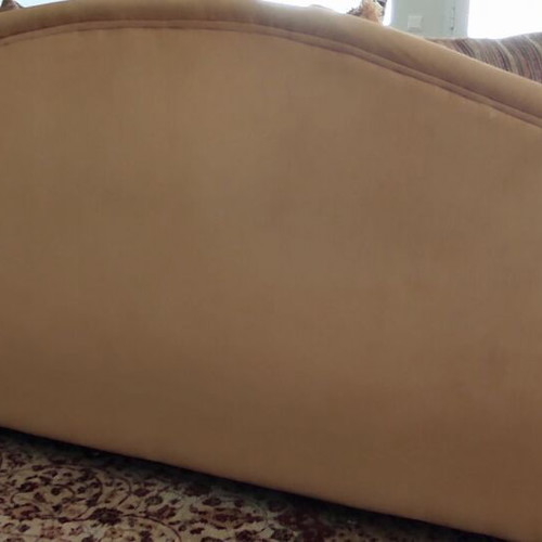 Classic sofa set used, three-seater and two-seater, beech wood with Dutch fabric