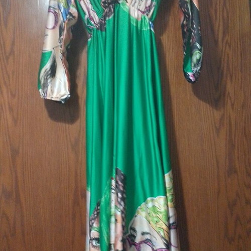 Long satin dress new, colorful for special occasions