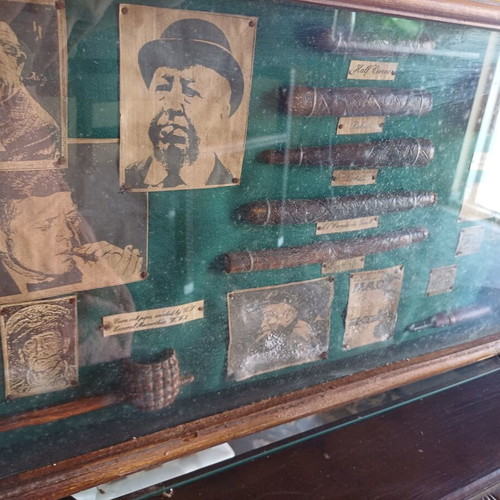 Vintage Sherlock Holmes Shadow Box Wall Decor with Tobacco Theme