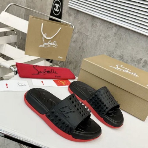 Christian Louboutin Ανδρικές Παντόφλες Νέες Μαύρο και Γκρι
