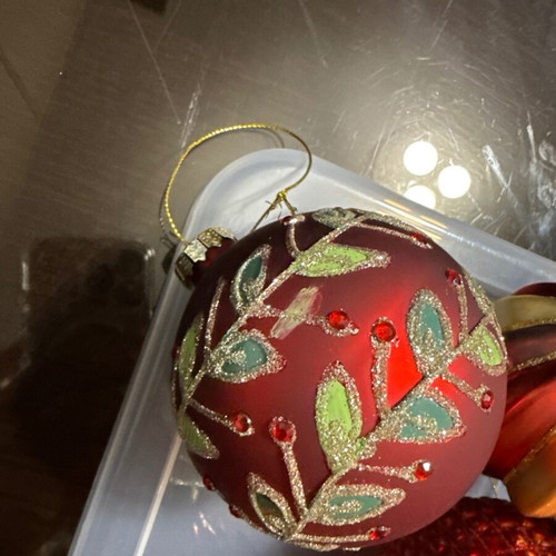 Christmas balls red new, all together