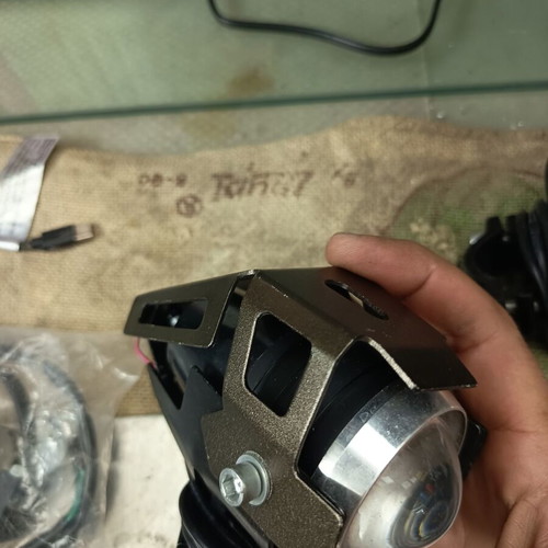 Motorcycle Spotlights like new, pair with cables and switch