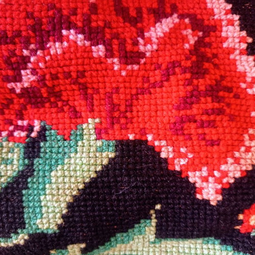 Handmade embroidered pillowcase cross stitch vintage 57x47 cm like new