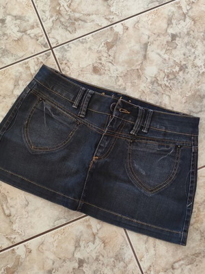 Мини пола Rodi denims употребявана, синя, ниска талия, размер 28