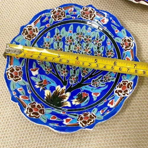 Kutahya plates collectible, handmade, set of 3 pieces